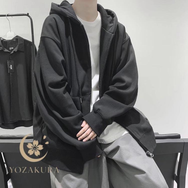 パーカー 薄手 オーバーサイズ ジップアップ レディース メンズ ビッグ