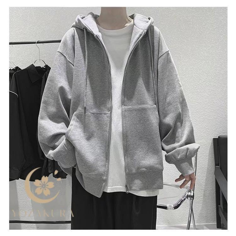 パーカー 薄手 オーバーサイズ ジップアップ レディース メンズ ビッグ