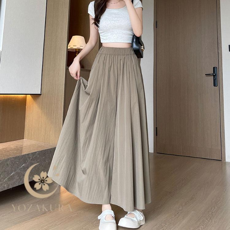 3丈選べる ガウチョパンツ ワイドパンツ レディース シフォン 裾
