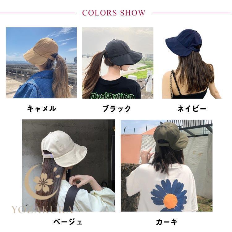 ポニーテール穴付き ハット バケットハット レディース キャスケット