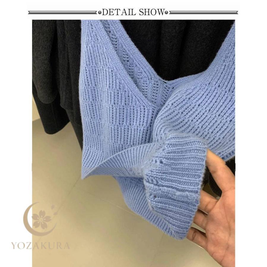 ビスチェ キャミソール ニット 透かし編み レイヤード トップス