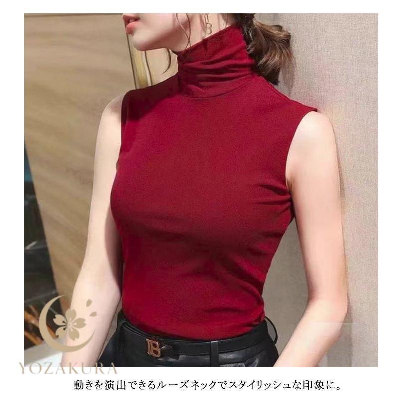 ハイネック ノースリーブ タートルネック 春夏 薄手 社交ダンス
