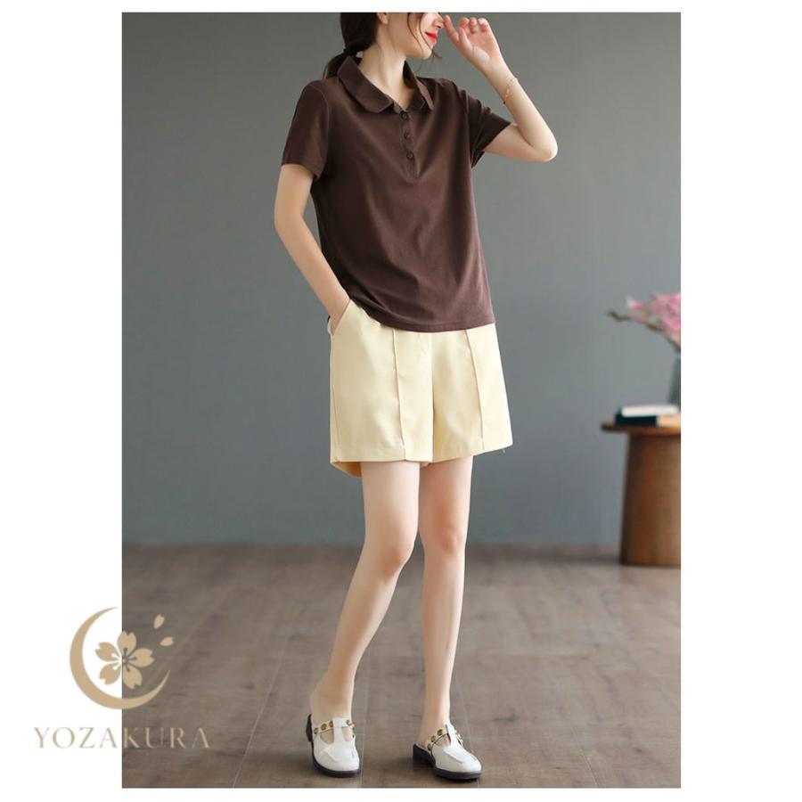 ポロシャツ Tシャツ レディース 半袖 夏服 カットソー トップス 襟付き
