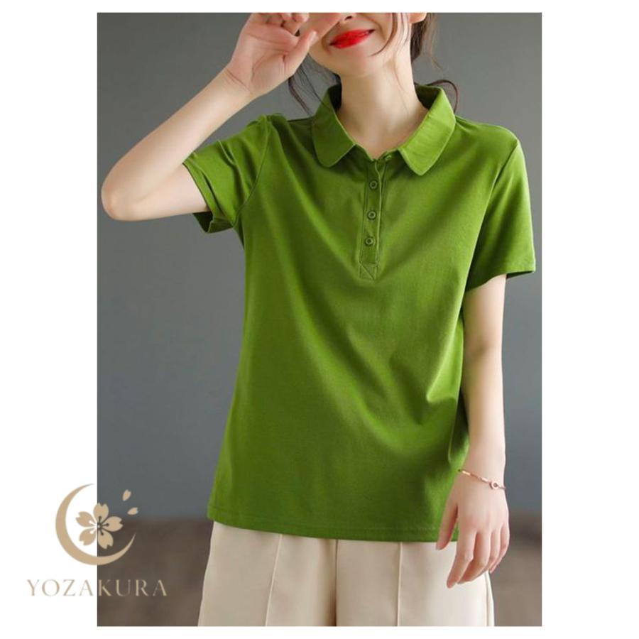 ポロシャツ Tシャツ レディース 半袖 夏服 カットソー トップス 襟付き