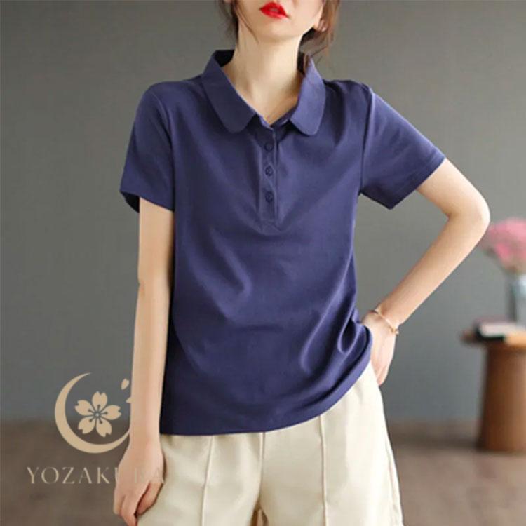 ポロシャツ Tシャツ レディース 半袖 夏服 カットソー トップス 襟付き
