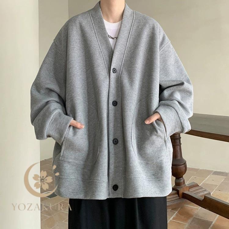 カーディガン メンズ 羽織り オーバーサイズ スウェット