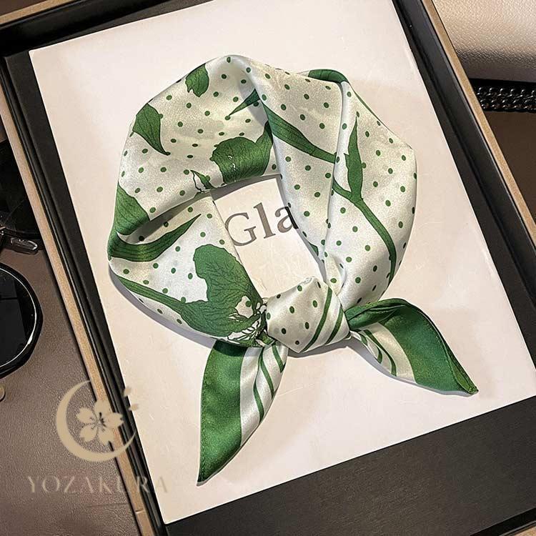 シルクスカーフ シルク100% スカーフ 絹布 シンブル 花 柄 53*53cm