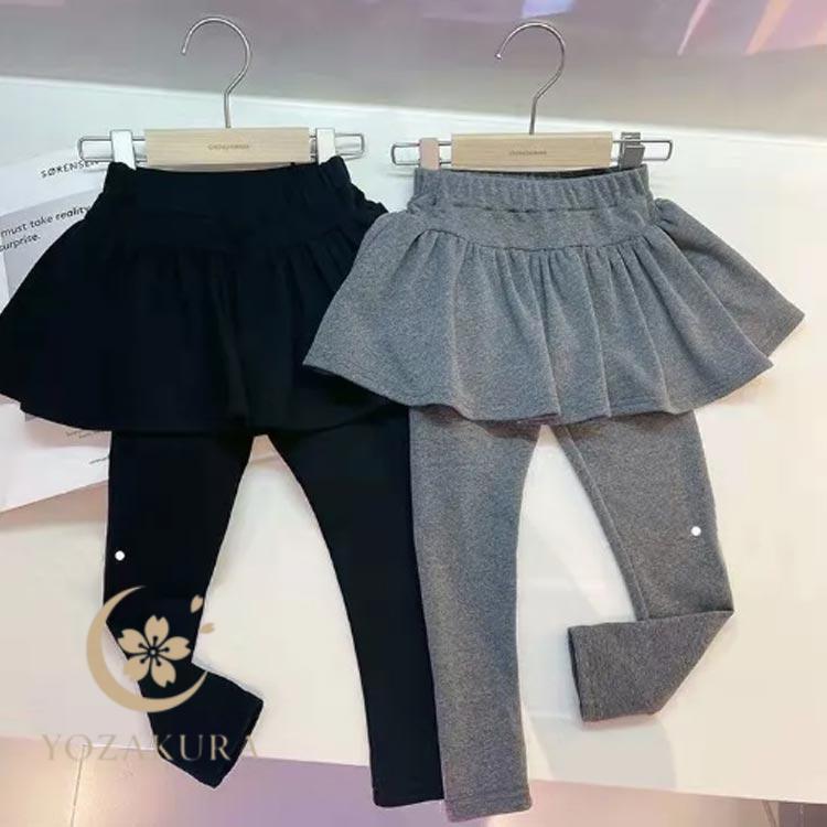 女の子 スカート付き レギンス 裏起毛 ストレッチスカッツ レギンス 