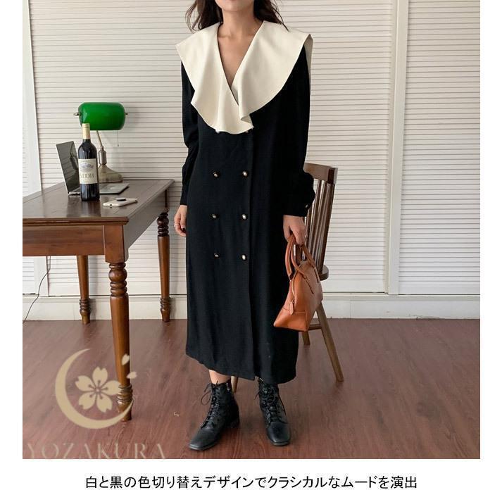 春 夏 ワンピース レトロ 長袖 レディース ロングワンピ 長袖