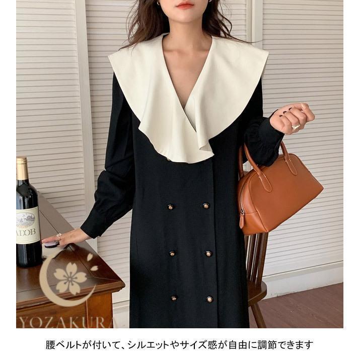 春 夏 ワンピース レトロ 長袖 レディース ロングワンピ 長袖