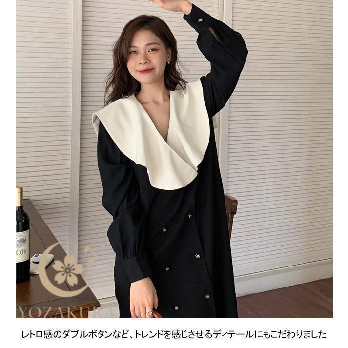 春 夏 ワンピース レトロ 長袖 レディース ロングワンピ 長袖