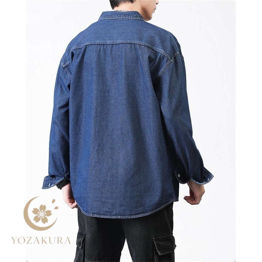 新品　純正 デニムシャツ　メンズLサイズ　男性用　ジャケット　長袖シャツ デニムシャツ メンズ シャツジャケット 長袖シャツ 春 夏 秋 冬 無地