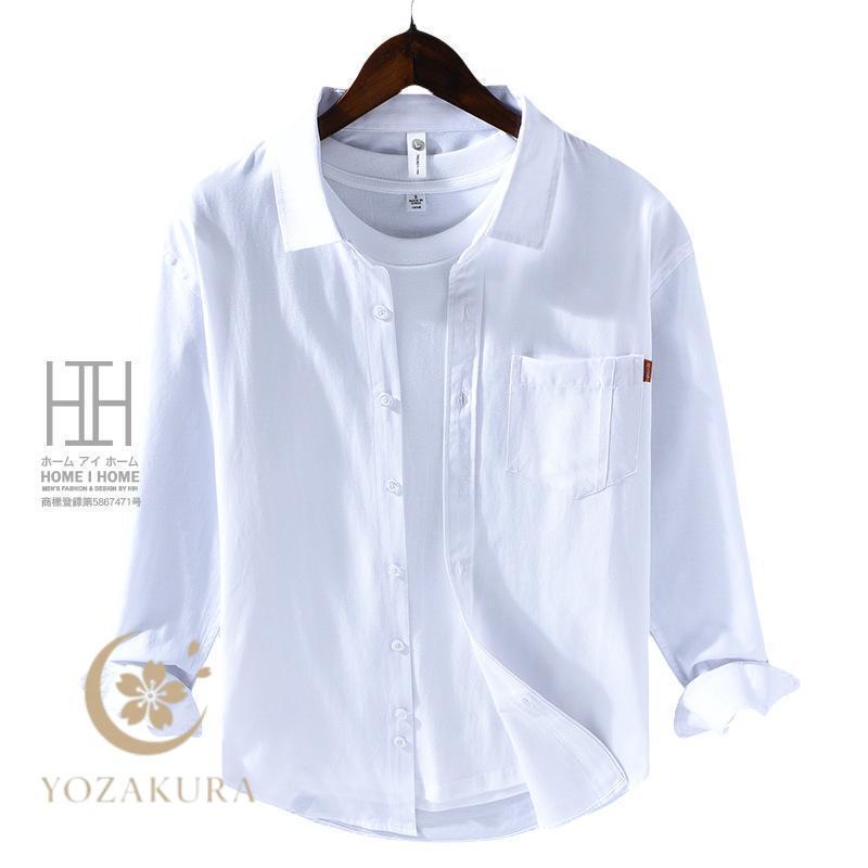 白シャツ シャツ メンズシャツ 長袖シャツ カラーシャツ ウォッシュ