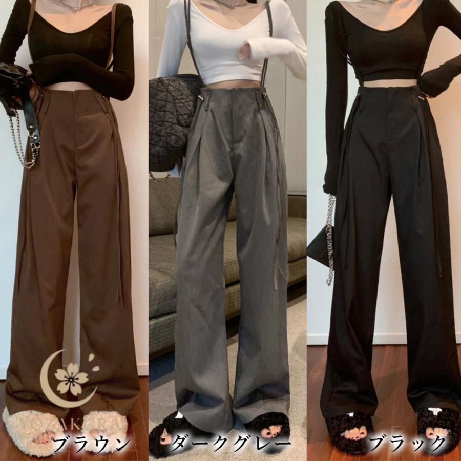 サスペンダー付き ワイドパンツ 春 夏 秋 2WAY : YOZAKURA-SHOP - 通販
