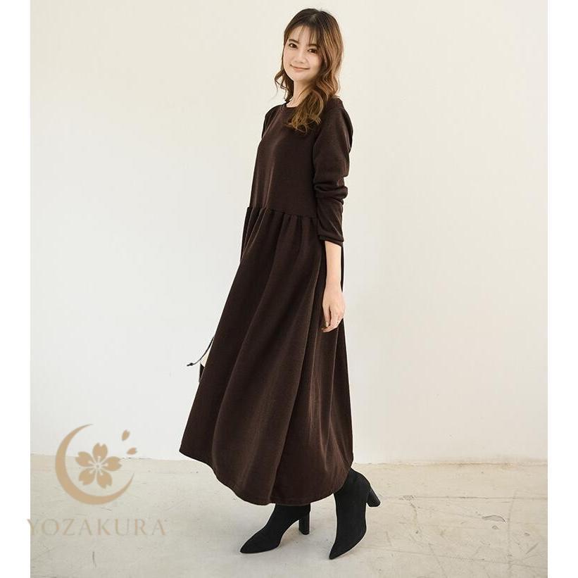 ワンピース ロングワンピース レディース 長袖 部屋着 厚め ロング