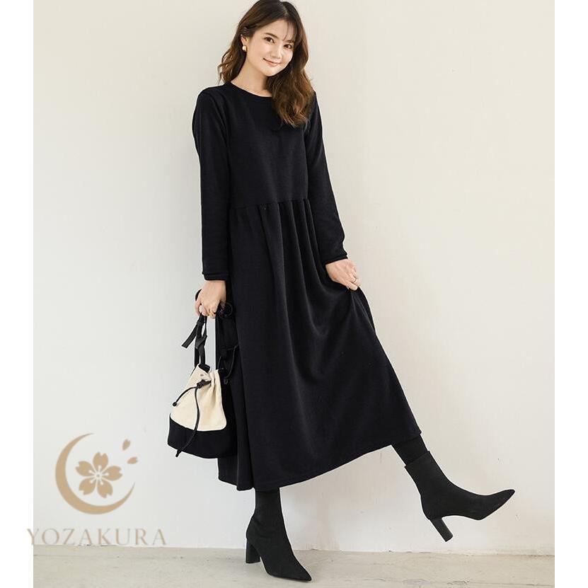 り*か様 Ｙ’s ロングワンピース ワンピース ロングワンピース レディース 長袖 部屋着 厚め ロング