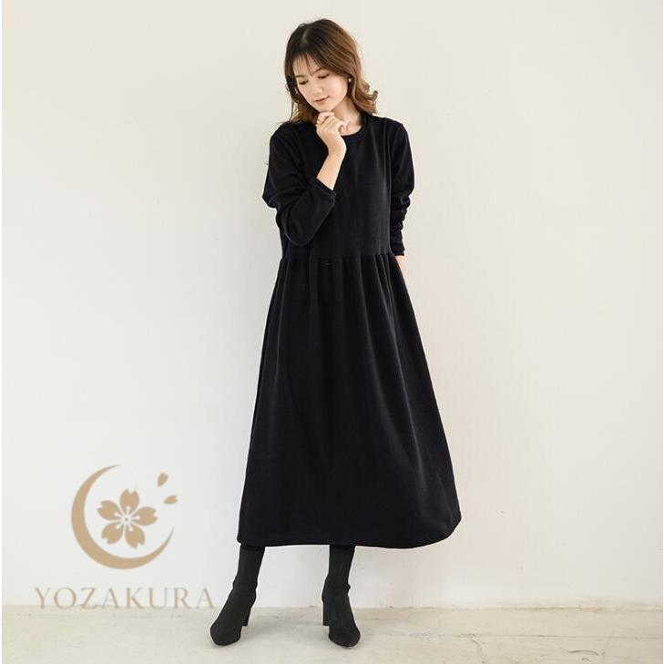 ワンピース ロングワンピース レディース 長袖 部屋着 厚め ロング