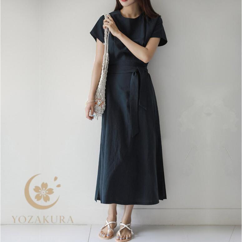 Y’s for living ×a part of me 半袖 ロングワンピース ワンピース レディース 夏 春 40代 Aライン ロング丈 大きいサイズ