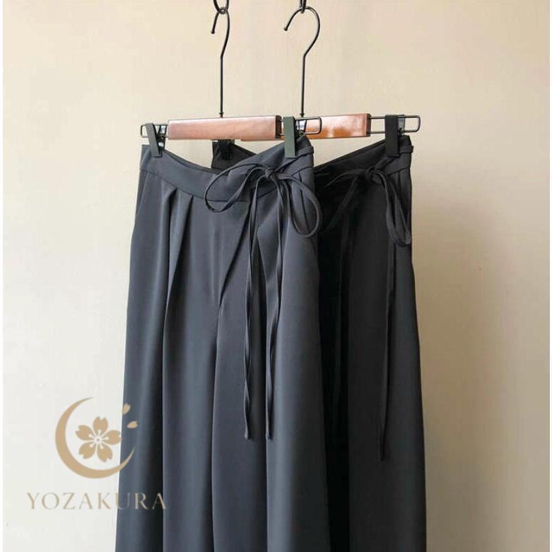 タックワイドパンツ フレアパンツ ワイドパンツ レディース ガウチョ