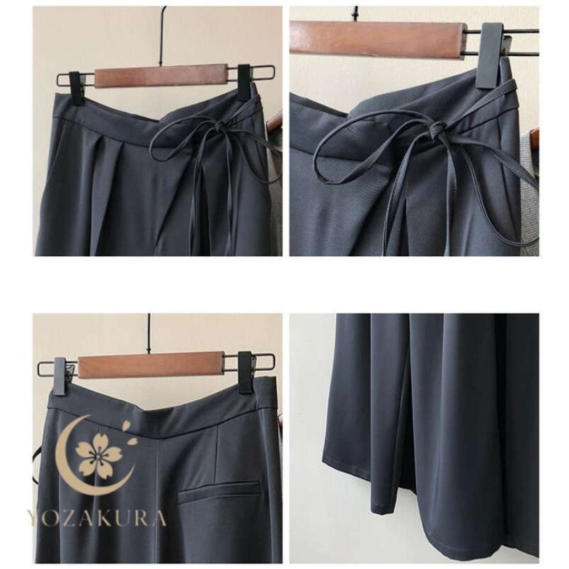 タックワイドパンツ フレアパンツ ワイドパンツ レディース ガウチョ