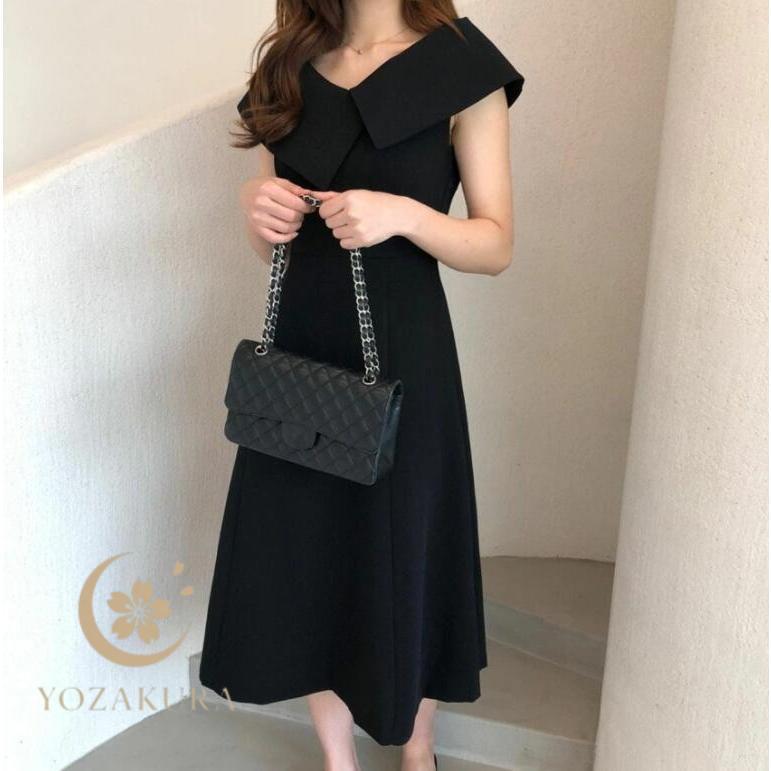 ワンピース 春 夏 レディース ノースリーブ ビッグカラー ドレス ワンピース ひざ丈 ロングワンピース 付け襟 ゆったり 上品 フォーマル | ブランド登録なし | 04