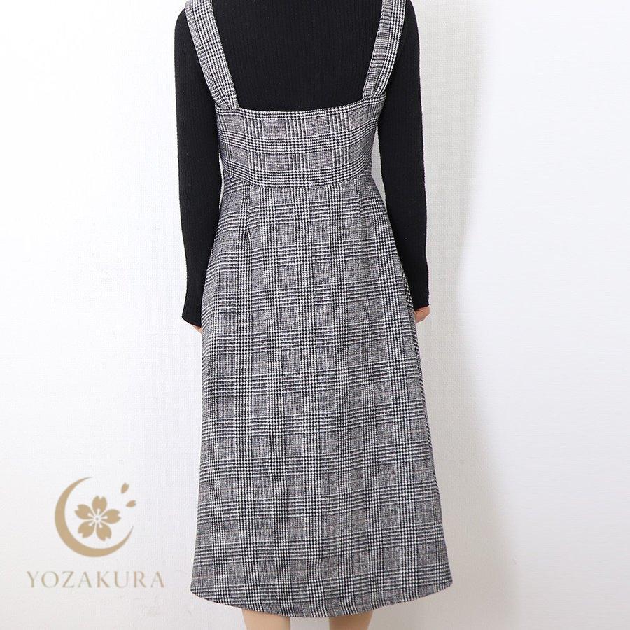 i.s. ISSEY MIYAKE チェック柄 サロペットスカート ワンピース レデイーズ 秋 チェック柄 秋冬 大人 ジャンパースカート