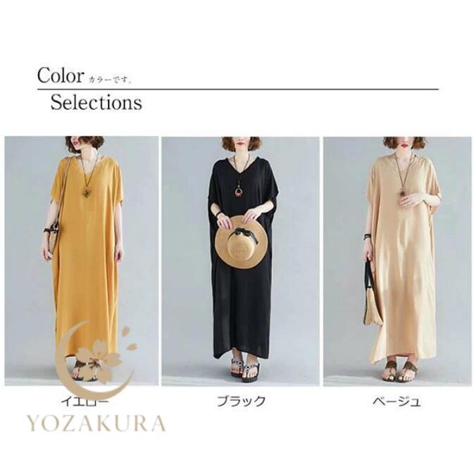 ワンピース レディース 夏 半袖 マキシ丈ワンピース ロングワンピース