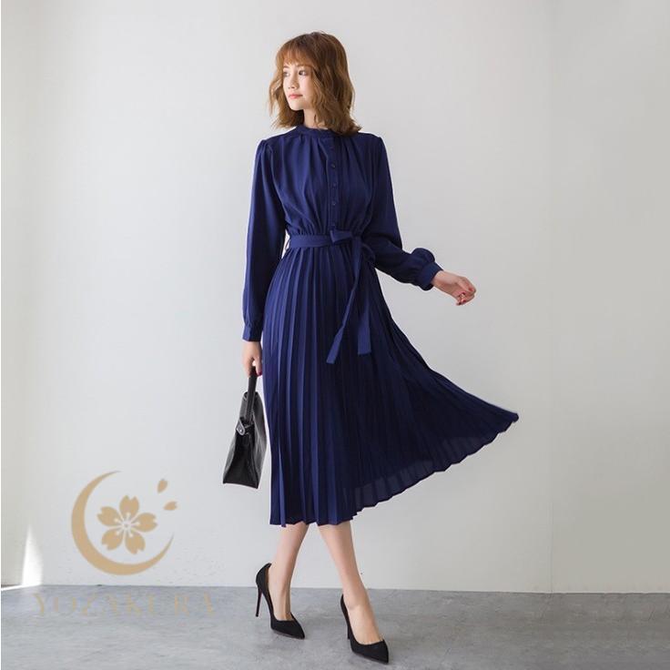 ワンピース Xラインワンピース プリーツワンピース ミモレ丈 ゆったり