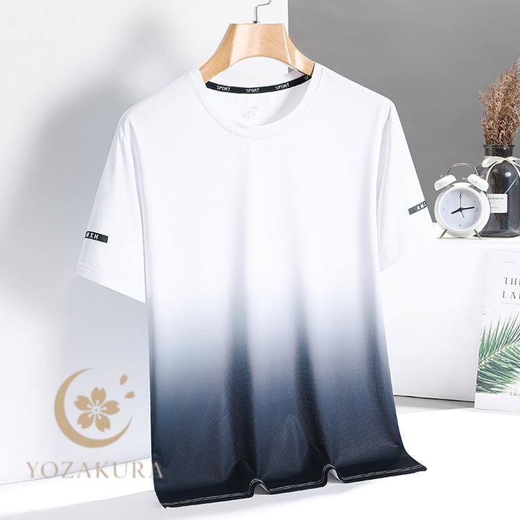 YOSA ウェア　半袖　2Lサイズ 半袖tシャツ メンズ tシャツ スポーツウェア 半袖 接触冷感 涼しい
