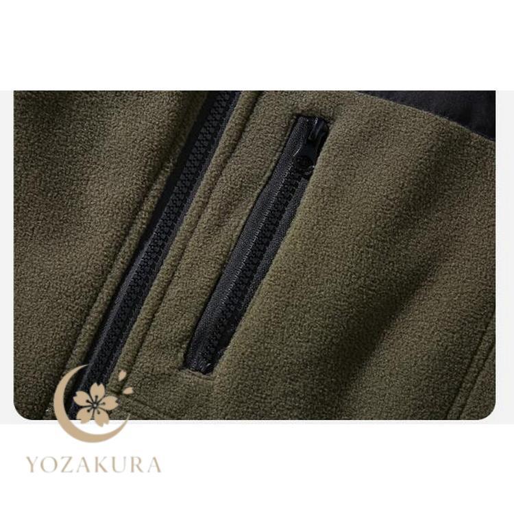 フリースジャケット メンズ フリース ジャケット 暖かい モックネック