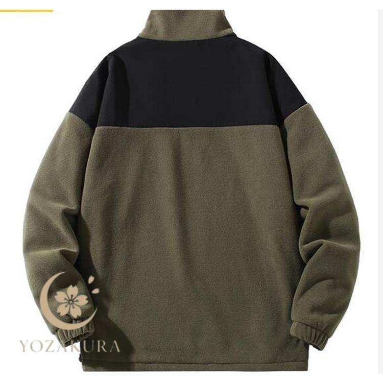 フリースジャケット メンズ フリース ジャケット 暖かい モックネック