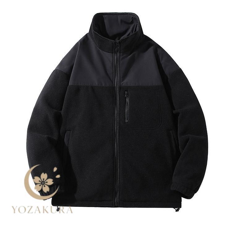 フリースジャケット メンズ フリース ジャケット 暖かい モックネック
