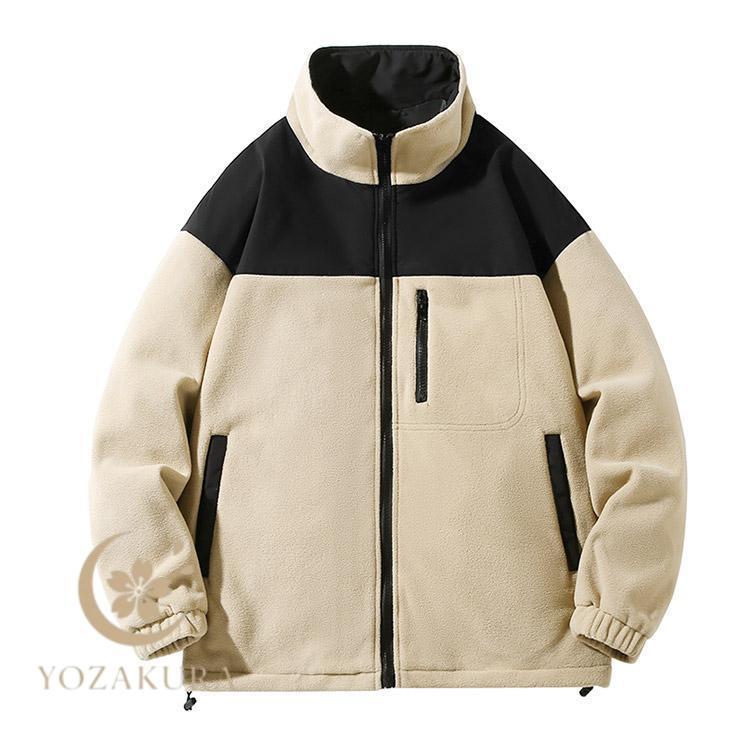 フリースジャケット メンズ フリース ジャケット 暖かい モックネック
