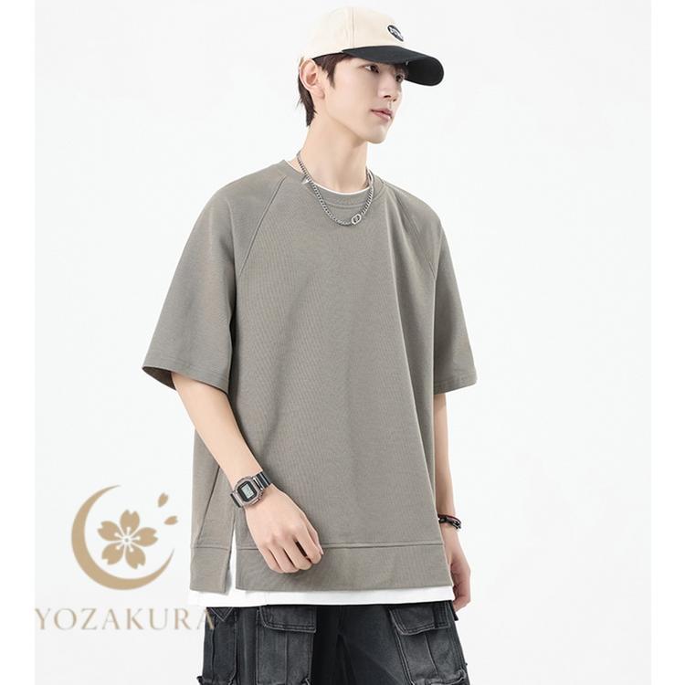 メンズ 学生 半袖 長袖 まとめ売り Tシャツ ニット帽 メンズ tシャツ 半袖tシャツ 半袖 Tシャツ フェイク レイヤード 重ね着
