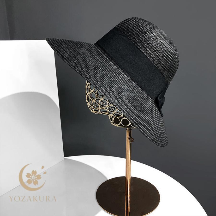 麦わら帽子 ストローハットリボン付き夏帽 : YOZAKURA-SHOP - 通販