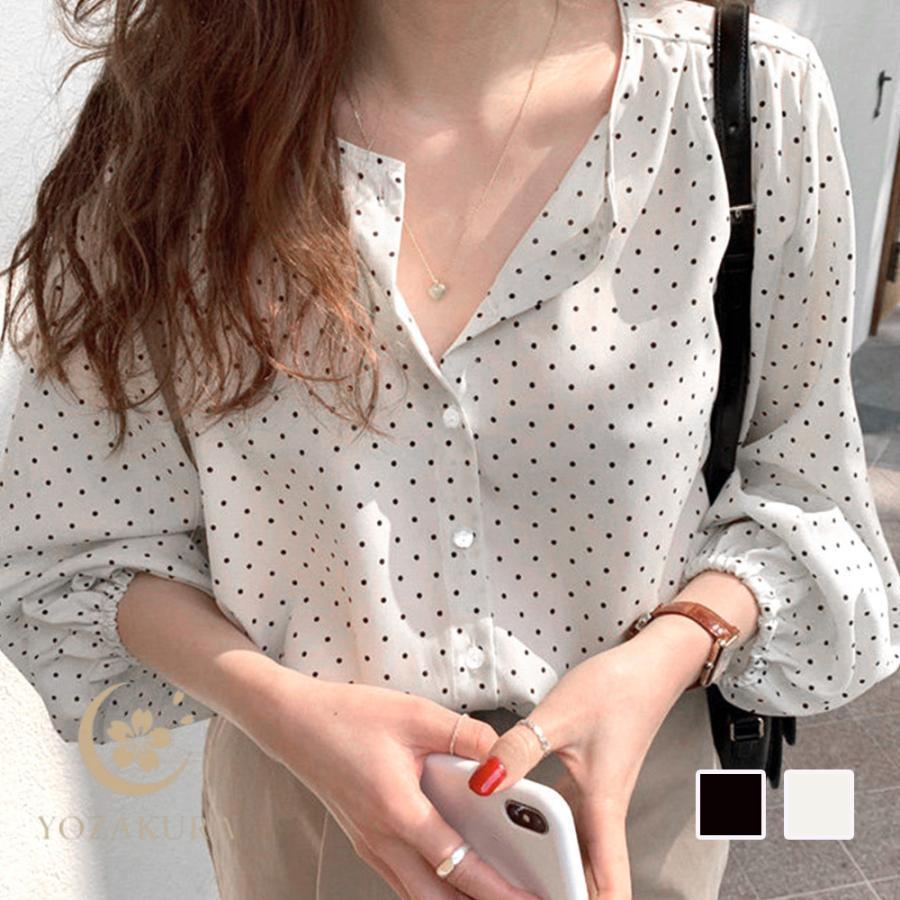 ドット柄ブラウス レディース シャツ : YOZAKURA-SHOP - 通販 - Yahoo