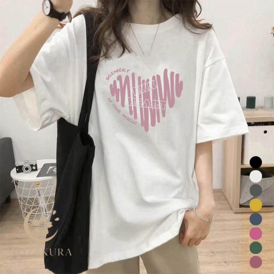 半袖Tシャツレディース 夏 ロゴ 韓国風 : YOZAKURA-SHOP - 通販