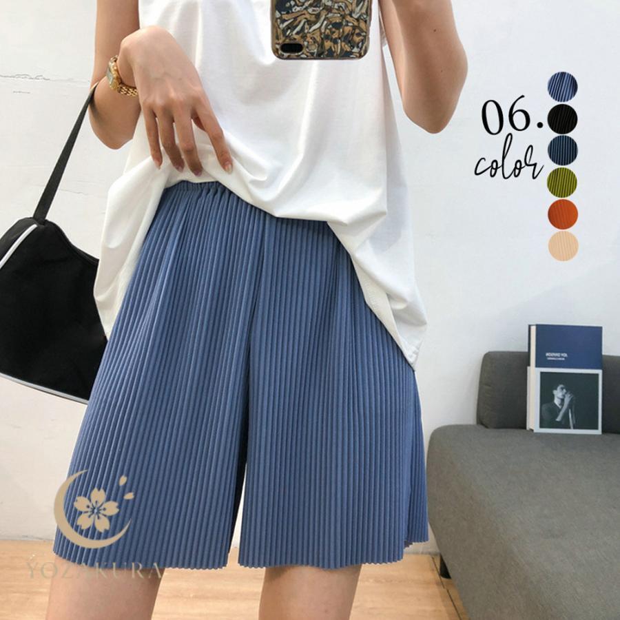 プリーツパンツ ショート ワイドパンツ : YOZAKURA-SHOP - 通販