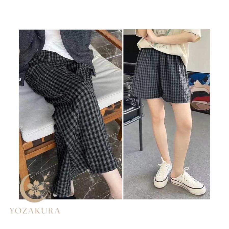 ギンガムチェックパンツ レディース 春夏 : YOZAKURA-SHOP - 通販