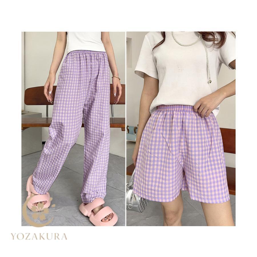 ギンガムチェックパンツ レディース 春夏 : YOZAKURA-SHOP - 通販