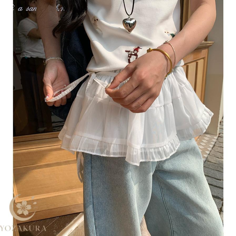 レイヤード スカート 重ね着 ミニ丈 レディース 重ね着風 つけ裾 付け