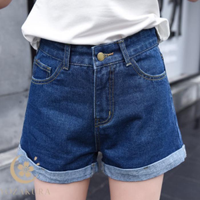 punkandyo デニム ハーフパンツ ショートパンツ ショートパンツ レディース デニムパンツ ハーフパンツ ロールアップ
