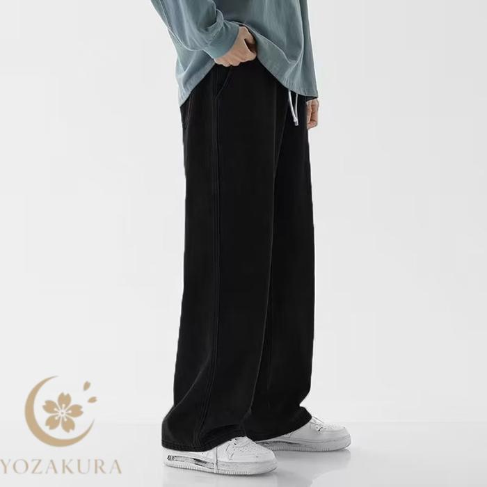 デニムパンツ ジーンズ メンズ ワイド デニム ゆったり ストレート