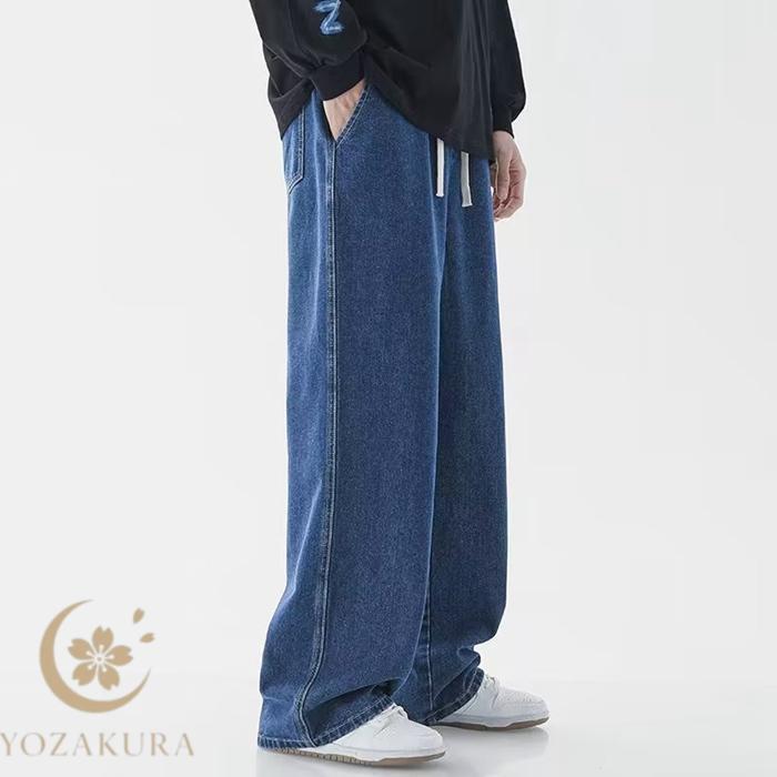 デニムパンツ ジーンズ メンズ ワイド デニム ゆったり ストレート