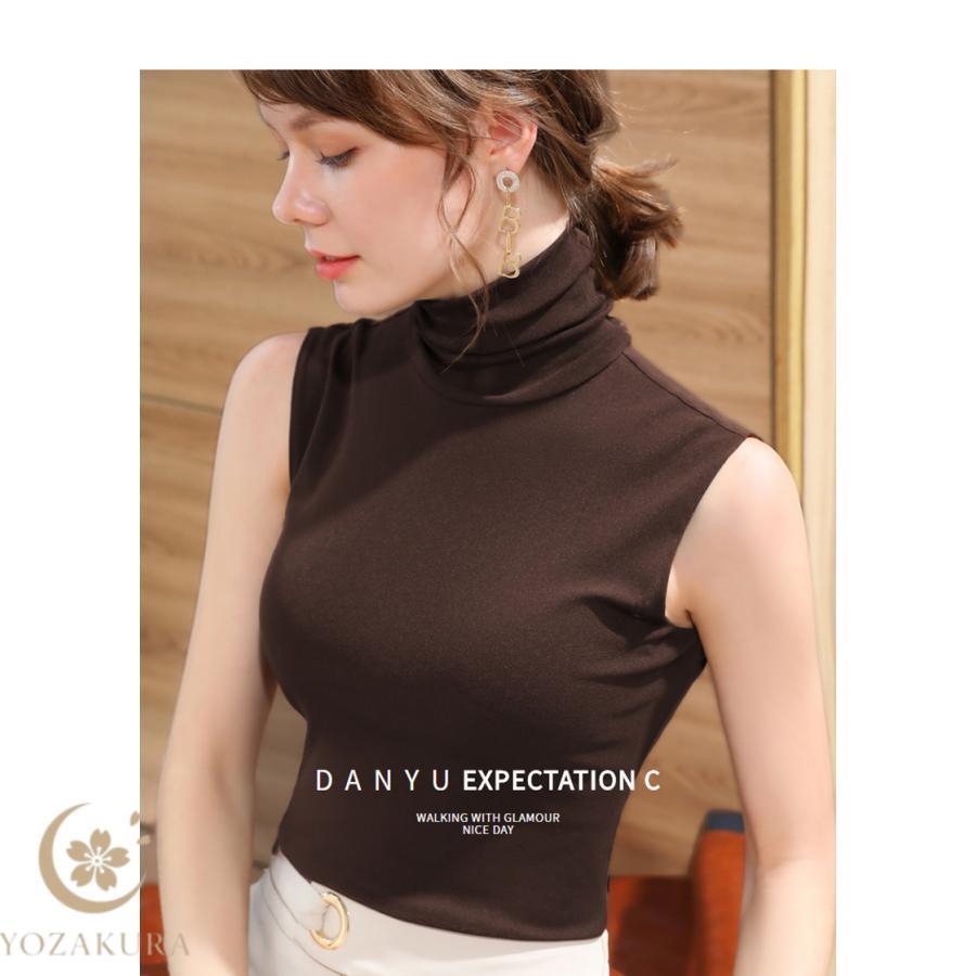 タートルネック ハイネック レディース ノースリーブ tシャツ インナー