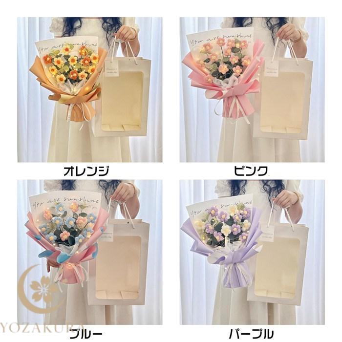 枯れない花 母の日 ニットブーケ 手作り花 ニット フラワー かぎ針編み