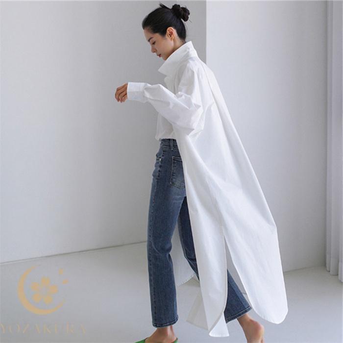シャツ ワンピース レディース ロングシャツ シャツワンピ ロング