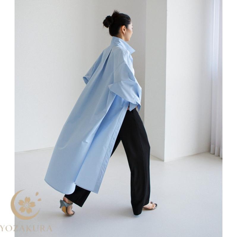 シャツ ワンピース レディース ロングシャツ シャツワンピ ロング