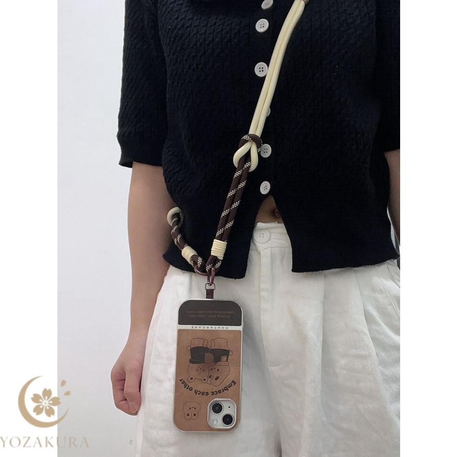 ショルダーストラップ 太め 編み込み スマホストラップ 可愛い
