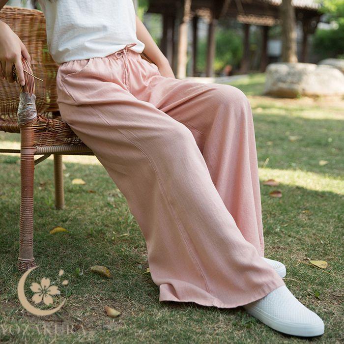 リネン パンツ レディース 涼しい バルーンパンツ アンクル サルエル